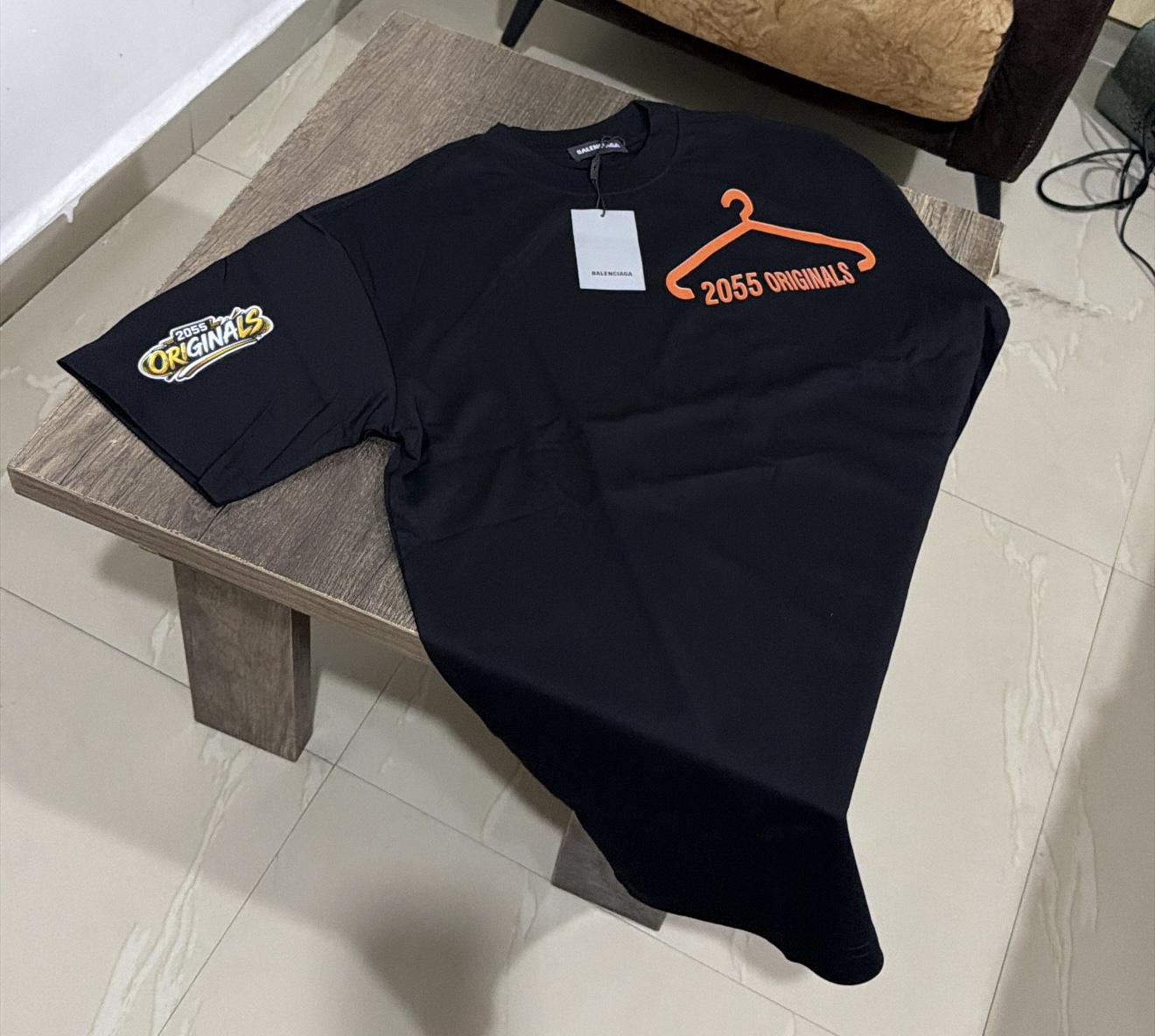 2055 originals logo on black T-shirt